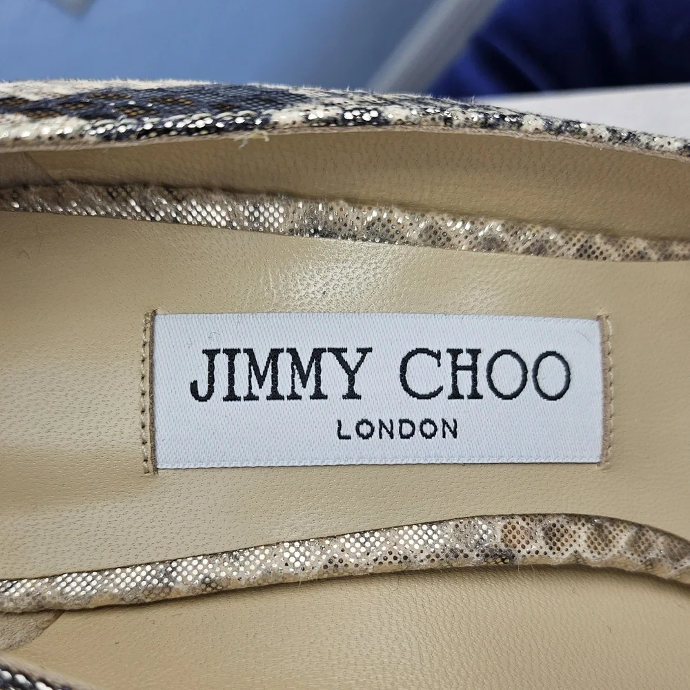 ❤️SPECIAL❤️NWT.JIMMY CHOO Romy 85 In Metallic Snakeprint Leather - Picture 4 of 13
